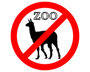 Image showing Lama in zoo prohibited