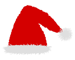 Image showing One red caps of Santa Claus on white