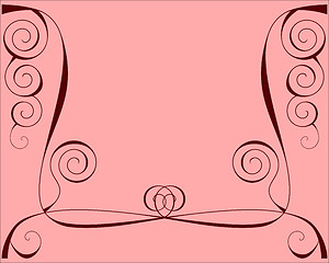 Image showing Design background with lines and spirals on green