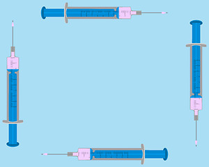 Image showing Illustration of filled  injections on blue background