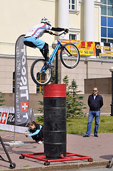 Image showing Mikhail Sukhanov performance, champions of Russia on a cycle tri