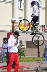 Image showing Timur Ibragimov performance, champions of Russia on a cycle tria