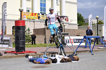 Image showing  Mikhail Sukhanov performance, champions of Russia on a cycle tr