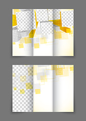 Image showing Tri-fold brochure in orange color