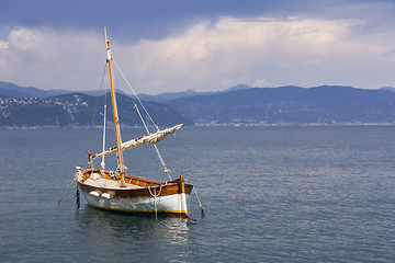 Image showing Old wooden sail ship