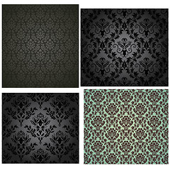 Image showing Damask seamless pattern set