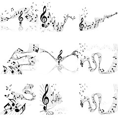 Image showing Musical notes staff set