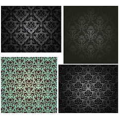 Image showing Damask seamless pattern set