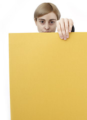 Image showing Woman holding a paper