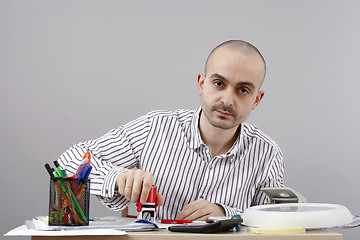 Image showing Man at desk