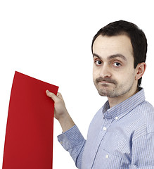 Image showing Man holding a paper