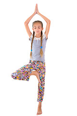 Image showing The girl practices yoga