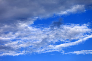 Image showing Beautiful blue sky with clouds