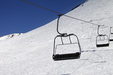 Image showing Chair-lift at ski resort