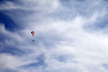 Image showing Sky gliding in cloudy sky