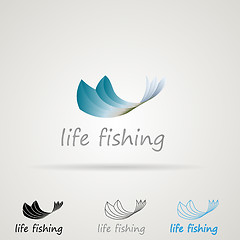 Image showing Abstract vector illustrations for fishing