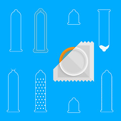 Image showing Contour vector icons for condoms