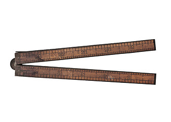 Image showing vintage wooden ruler