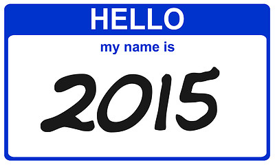 Image showing hello my name is 2015