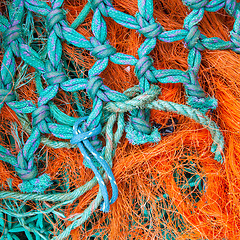 Image showing Abstract background with a pile of fishing nets