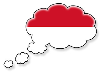 Image showing Flag in the cloud, isolated on white background