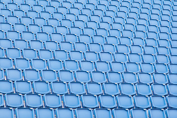 Image showing Blue seat in sport stadium