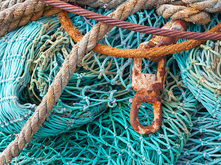 Image showing Abstract background with a pile of fishing nets