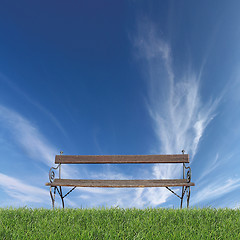 Image showing Bench on grass