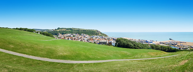 Image showing panoramic view over Hastings UK