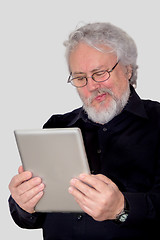 Image showing Senior and tablet pc