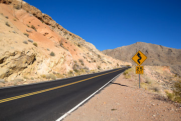 Image showing Road towards At the Valley of Fire State Park