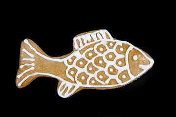 Image showing christmas gingerbread fish 