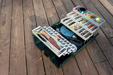 Image showing Stocked Fishing Tackle Box