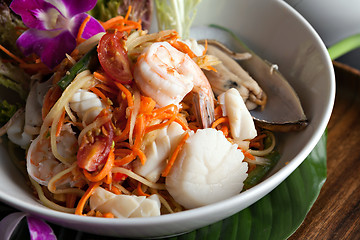 Image showing Thai Seafood Som Tum Salad