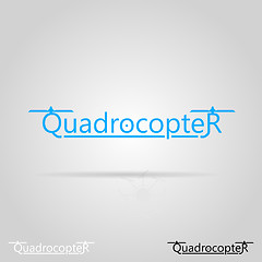 Image showing Vector illustration with word Quadrocopter