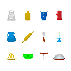 Image showing Colored vector icons for kitchenware