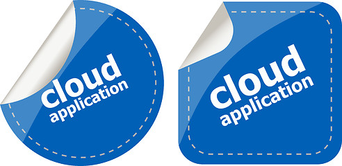 Image showing cloud application stickers label tag set isolated
