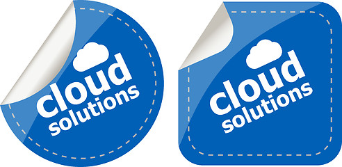 Image showing Cloud computing concept with cloud shape on sticky note