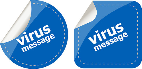 Image showing stickers label set business tag with virus message word