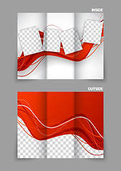 Image showing Red wavy tri fold brochure