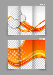 Image showing Orange tri-fold brochure
