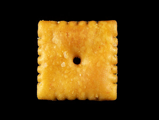 Image showing Close Up of One Cheese Cracker