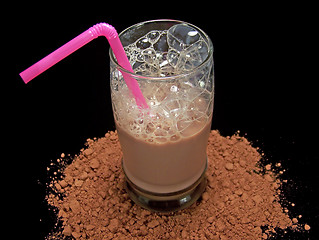 Image showing Glass of Chocolate Milk