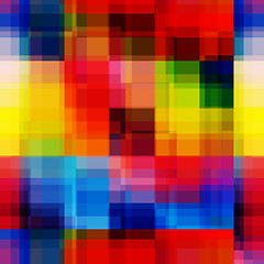 Image showing Rainbow blurred pixels seamless pattern