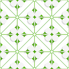 Image showing Diagonal clove leaves on green pattern