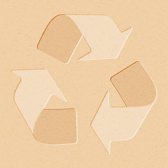 Image showing Realistic recycled paper with recycling symbol
