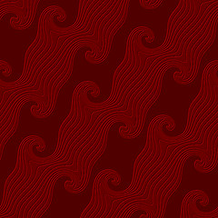 Image showing Red curved diagonal lines textured with emboss seamless pattern