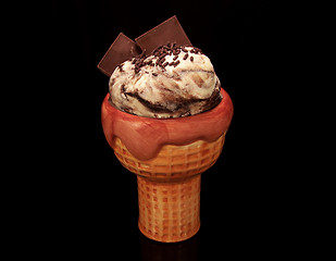 Image showing Ice Cream in a Cone Dish