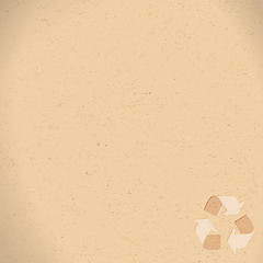 Image showing Realistic recycled paper with recycling symbol copy space
