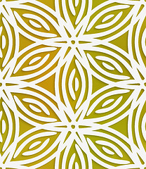 Image showing White geometrical flower on mesh seamless pattern